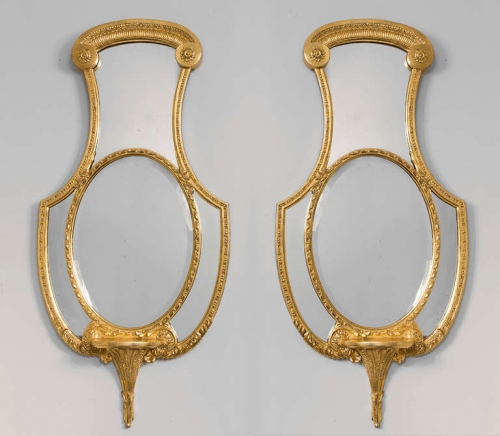 A Pair of Regency Giltwood Mirrors